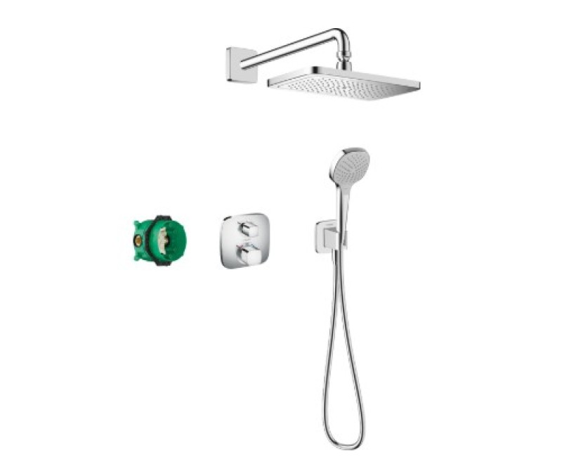 Dušas sistēma Hansgrohe Croma E 280 1jet ar termostatu Ecostat E 27953000 Hromēts