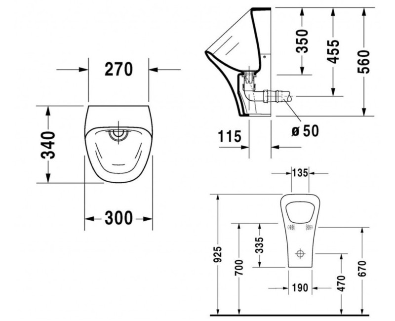 Подвесной унитаз Duravit DuraStyle безводный, Белый