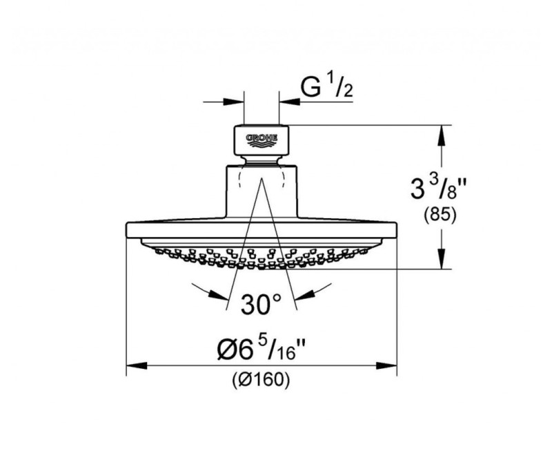 Dušas galva Grohe Euphoria Cosmopolitan 160, StarLight® apdare Hromēta 28233000