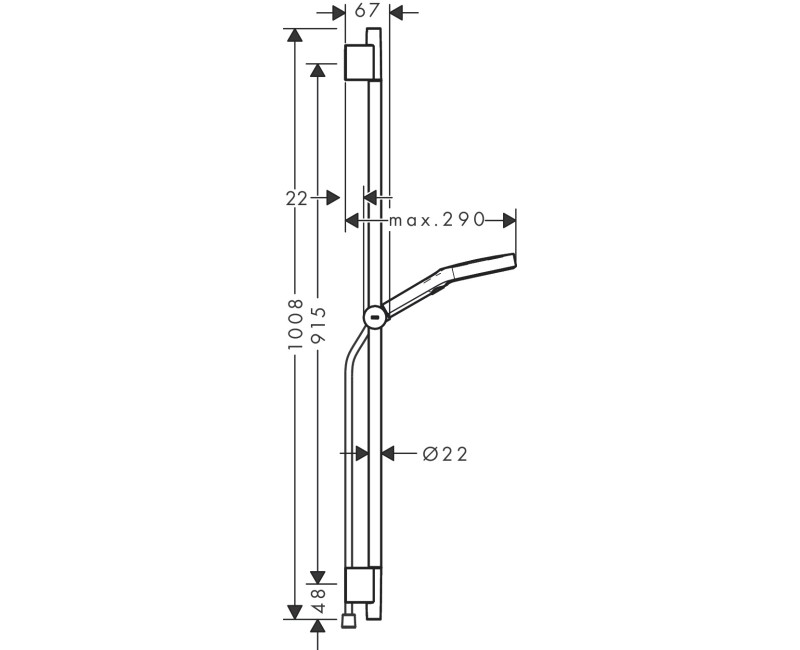 Dušas komplekts Hansgrohe  Rainfinity 130 3j S Puro 900 push  28743000 Hromēts