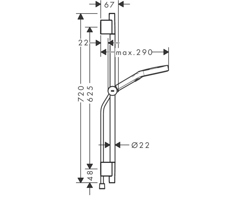 Dušas komplekts Hansgrohe  Rainfinity 130 3jEco SPuro650push  28746000 Hromēts