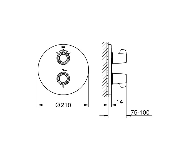 Смеситель для ванны/душа Grohe Grohtherm Special встраиваемый, хром 29095000