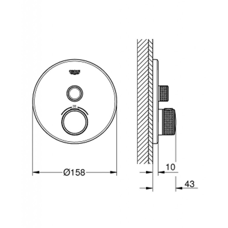 Dušas maisītājs GROHE Grohtherm SmartControl ar termostatu Iebūvējams, SmartControl, StarLight Hromēta apdare 29118000 Dušas maisītājs GROHE Grohtherm SmartControl ar termostatu Iebūvējams, SmartControl, StarLight Hromēta apdare 29118000
