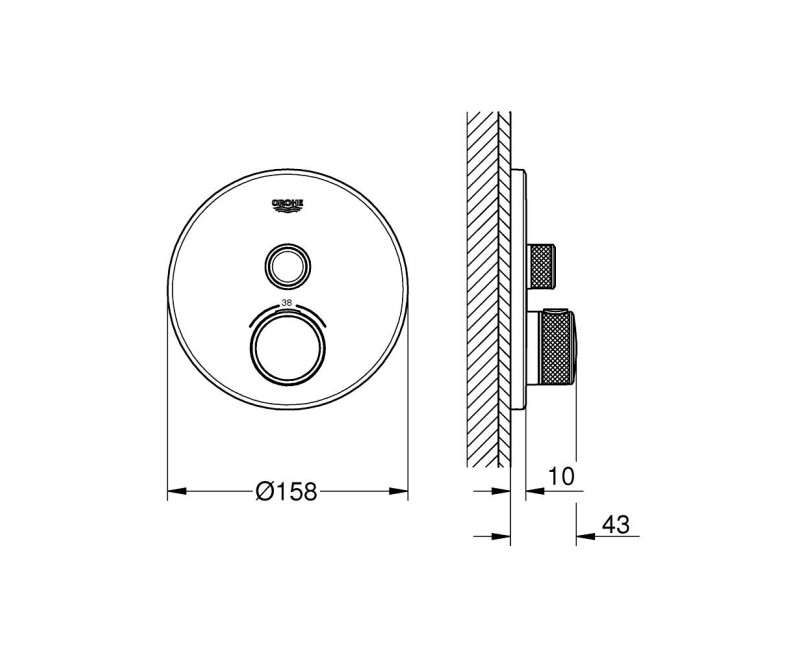 Vannas / Dušas maisītājs Grohe Grohtherm SmartControl iebūvējams, Hard Graphite  29118A00