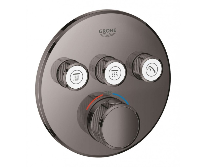Смеситель для душа GROHE Grohtherm SmartControl с термостатом, встроенный, SmartControl, Long-Life покрытие Hard Graphite 29121A00