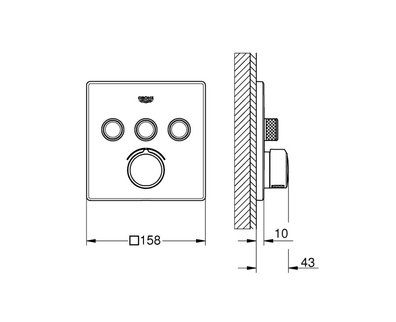 Vannas / Dušas maisītājs Grohe SmartControl iebūvējams 3 izvadi, hromēts  29149000