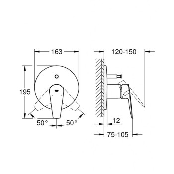 Vannas / dušas maisītājs Grohe BauEdge Long-Life hromēta apdare  29190001