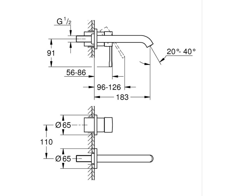 Vannas istabas izlietnes maisītājs Grohe Essence iebūvējams M-Size supersteel 29192DC1
