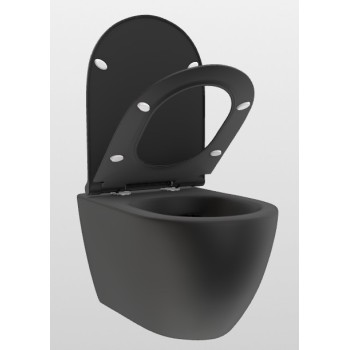 Piekaramais pods Kielle Gaia Rimless ar Vāku Soft Close Melns matēts