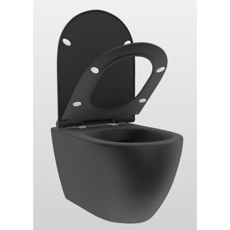 Piekaramais pods Kielle Gaia Rimless ar Vāku Soft Close Melns matēts