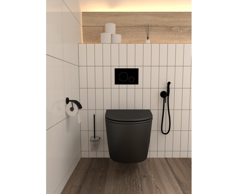 Piekaramais pods Kielle Gaia Rimless ar SoftClose Vāku Melns 30115042