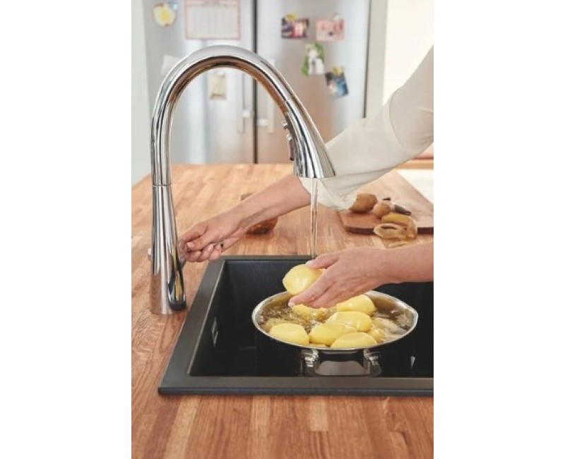 Смеситель для кухни Grohe Zedra Touch Electronic Выдвижной Хром 30219002