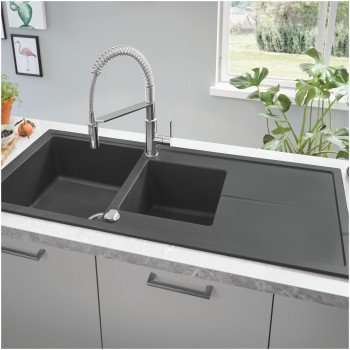 Virtuves maisītājs Grohe Get ar lokanu izvadu Hromēts 30361000