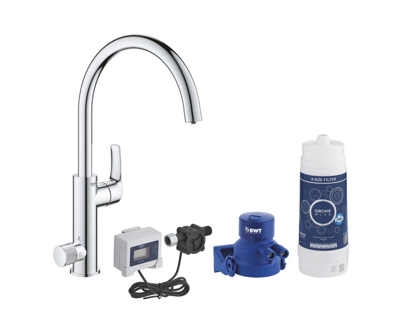 Grohe Blue Pure EuroSmart смеситель для кухонной раковины с фильтром, хром 30499000