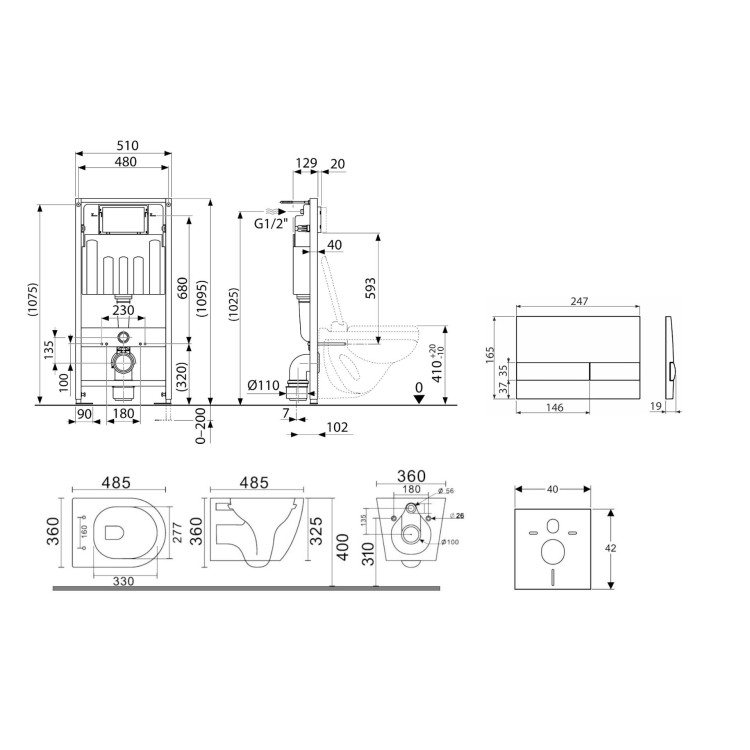 Tualetes poda komplekts Kielle Genesis piekaramais pods Gaia Rimless, rāmis ar Hromētu pogu Gemini III un SoftClose Vāku Tualetes poda komplekts Kielle Genesis piekaramais pods Gaia Rimless, rāmis ar Hromētu pogu Gemini III un SoftClose Vāku