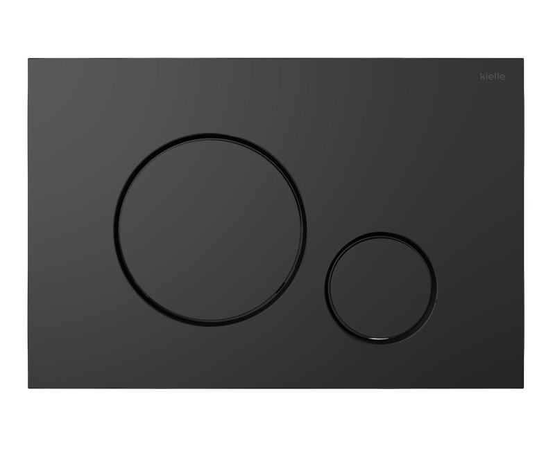 Tualetes poda komplekts Kielle Genesis piekaramais pods Gaia Rimless, rāmis ar Melnu pogu Gemini IV, un SoftClose Vāku