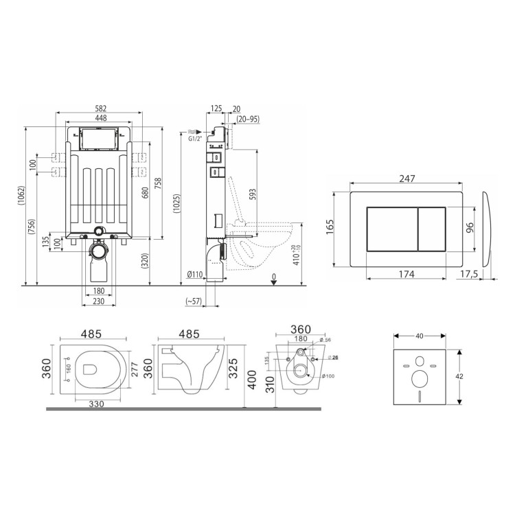Tualetes poda komplekts Kielle Genesis piekaramais pods Gaia Rimless, rāmis ar Hromētu pogu Gemini III un SoftClose Vāku Tualetes poda komplekts Kielle Genesis piekaramais pods Gaia Rimless, rāmis ar Hromētu pogu Gemini III un SoftClose Vāku