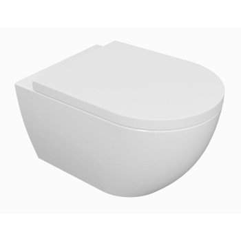 Tualetes poda komplekts Kielle Genesis piekaramais pods Oudee Rimless, rāmis ar Melnu pogu Gemini IV un SoftClose Vāku