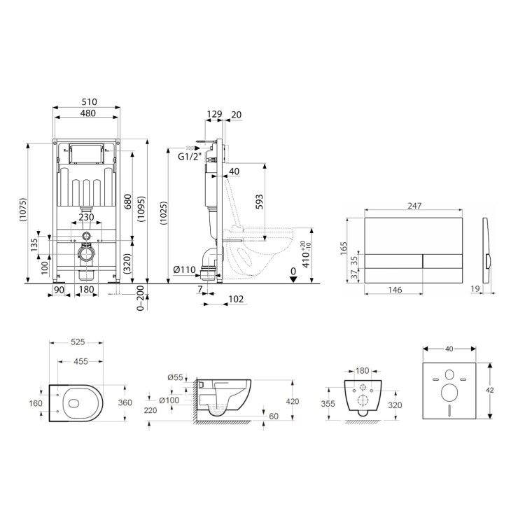 Tualetes poda komplekts Kielle Genesis piekaramais pods Oudee Rimless, rāmis ar Baltu pogu Gemini I un SoftClose Vāku Tualetes poda komplekts Kielle Genesis piekaramais pods Oudee Rimless, rāmis ar Baltu pogu Gemini I un SoftClose Vāku