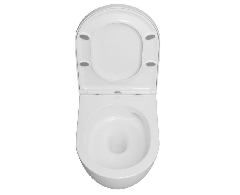 Tualetes poda komplekts Kielle Genesis piekaramais pods Oudee Rimless, rāmis ar Melnu pogu Gemini IV un SoftClose Vāku