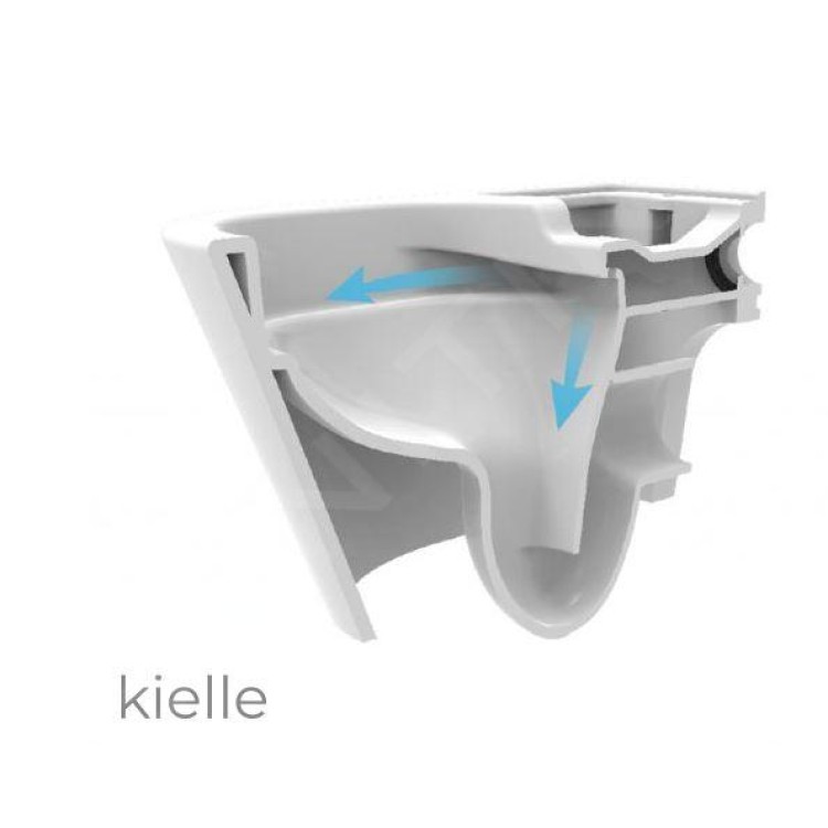 Tualetes poda komplekts Kielle Genesis Arkas piekaramais pods Rimless, rāmis ar baltu pogu Gemini III un SoftClose Vāku Tualetes poda komplekts Kielle Genesis Arkas piekaramais pods Rimless, rāmis ar baltu pogu Gemini III un SoftClose Vāku