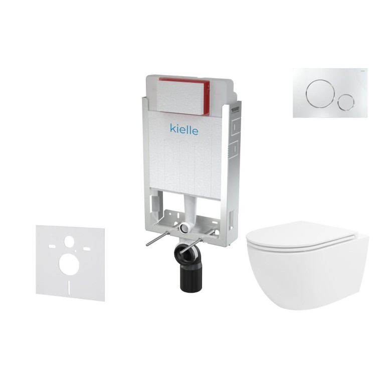 Tualetes poda komplekts Kielle Genesis piekaramais pods Oudee Rimless, rāmis ar Hromētu pogu Gemini II un SoftClose Vāku Tualetes poda komplekts Kielle Genesis piekaramais pods Oudee Rimless, rāmis ar Hromētu pogu Gemini II un SoftClose Vāku