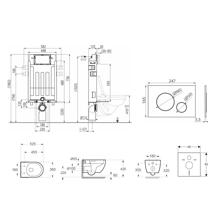 Tualetes poda komplekts Kielle Genesis piekaramais pods Oudee Rimless, rāmis ar Hromētu pogu Gemini II un SoftClose Vāku Tualetes poda komplekts Kielle Genesis piekaramais pods Oudee Rimless, rāmis ar Hromētu pogu Gemini II un SoftClose Vāku