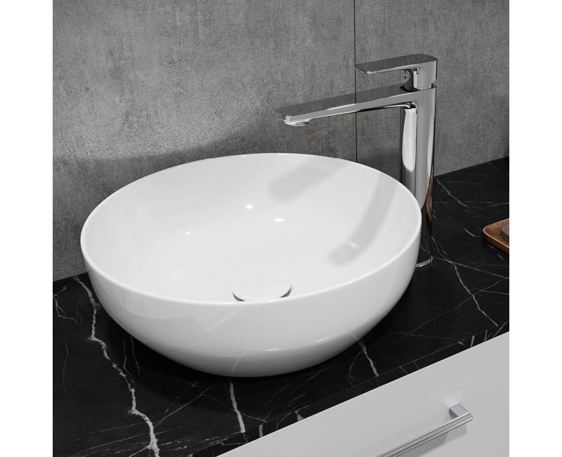 Vannas istabas izlietne Kielle Idolio D40cm uz virsmas Balta