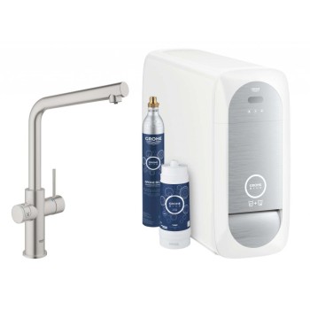 Virtuves maisītājs GROHE Blue Home ar filtru un dzesēšanu, StarLight®PVD  virsma, Supersteel  31454DC1