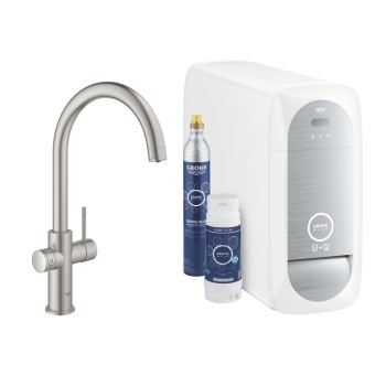 Virtuves maisītājs Grohe Blue Home ar filtru, Supersteel 31455DC1