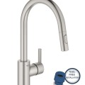 Virtuves maisītājs Grohe Feel ar izvelkamu galvu, PVD virsma, Supersteel 31486DC1