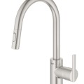 Virtuves maisītājs Grohe Feel ar izvelkamu galvu, PVD virsma, Supersteel 31486DC1
