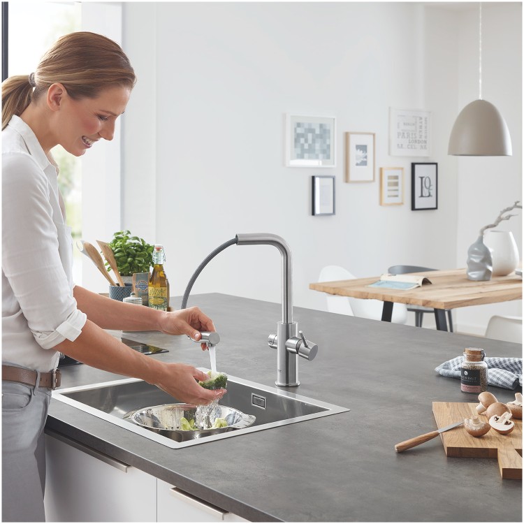 Virtuves maisītājs Grohe Blue Home Hromēts 31539DC0 Virtuves maisītājs Grohe Blue Home Hromēts 31539DC0