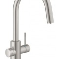 Смеситель для кухни GROHE Blue Home Connected с фильтром поверхностью PVD, Суперсталь 31541DC0