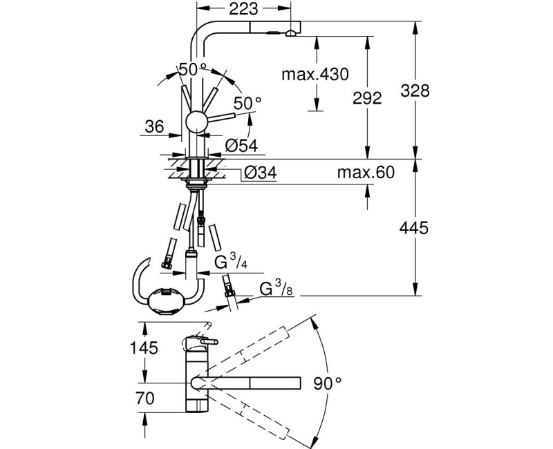 Virtuves maisītājs Grohe Minta Brushed cool sunrise 31558GN0