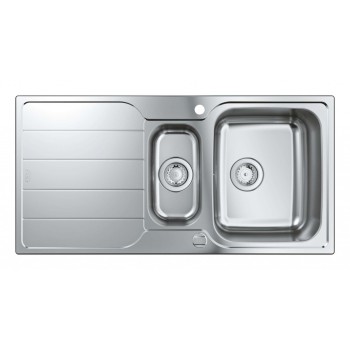 Virtuves izlietne Grohe K500 100x50cm Whisper izolācija, StarLight satīna apdare, pulēts nerūsējošais tērauds 31572SD1