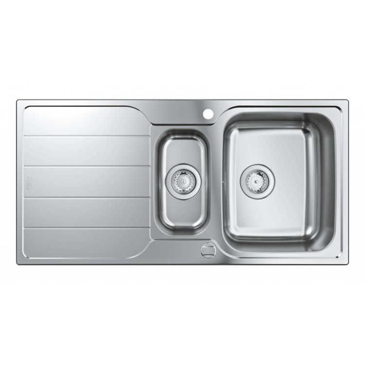 Virtuves izlietne Grohe K500 100x50cm Whisper izolācija, StarLight satīna apdare, pulēts nerūsējošais tērauds 31572SD1