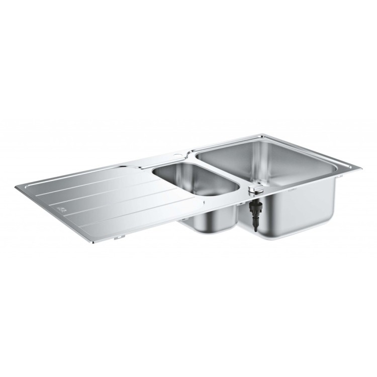 Virtuves izlietne Grohe K500 100x50cm Whisper izolācija, StarLight satīna apdare, pulēts nerūsējošais tērauds 31572SD1