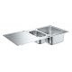 Virtuves izlietne Grohe K500 100x50cm Whisper izolācija, StarLight satīna apdare, pulēts nerūsējošais tērauds 31572SD1