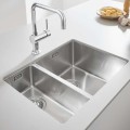 Virtuves izlietne Grohe K700 60x45cm StarLight satīna apdare, Whisper izolācija, pulēts nerūsējošais tērauds 31576SD1