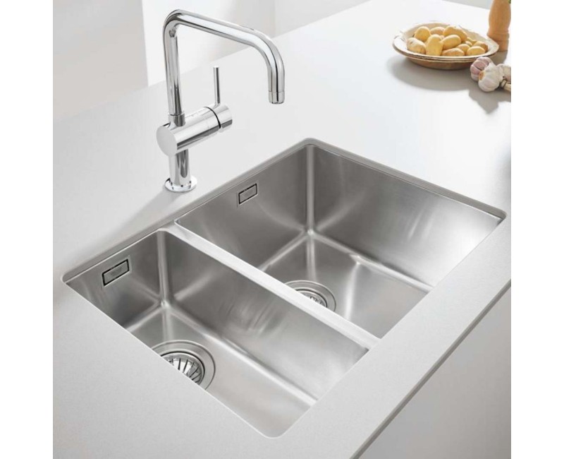 Virtuves izlietne Grohe K700 60x45cm StarLight satīna apdare, Whisper izolācija, pulēts nerūsējošais tērauds 31576SD1