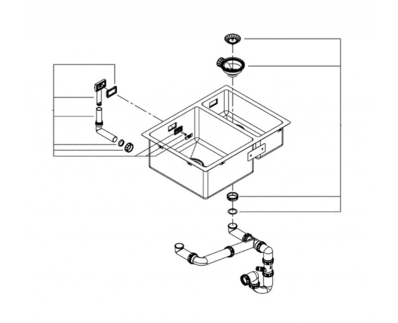 Virtuves izlietne Grohe K700 60x45cm StarLight satīna apdare, Whisper izolācija, pulēts nerūsējošais tērauds 31577SD1