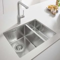 Virtuves izlietne Grohe K700 60x45cm StarLight satīna apdare, Whisper izolācija, pulēts nerūsējošais tērauds 31577SD1
