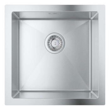 Virtuves izlietne Grohe K700 46x46cm StarLight satīna apdare, Whisper izolācija, pulēts nerūsējošais tērauds 31578SD1