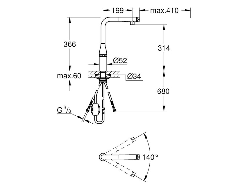 Virtuves maisītājs Grohe Essence SmartControl ar sensoru Hromēts 31615000