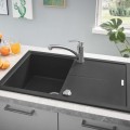 Virtuves izlietne Grohe K400 Granīta ar automātisko noteci, 78x50cm, Whisper izolācija Melna 31639AP0