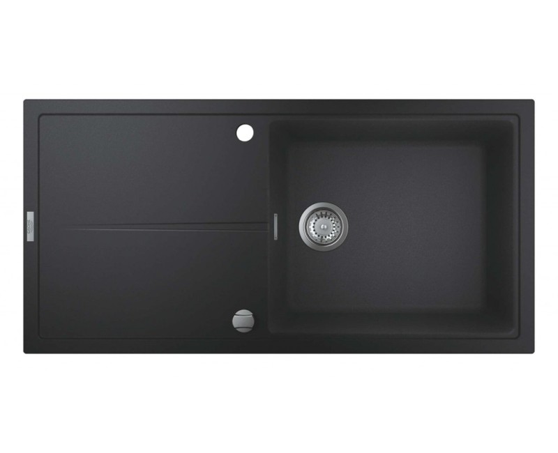 Virtuves izlietne Grohe K400 Granīta ar automātisko noteci, 100x50cm Whisper izolācija, Melna 31641AP0