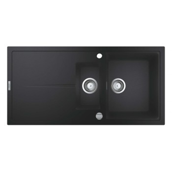 Virtuves izlietne Grohe K400 Granīta ar automātisko noteci, 100x50cm, Whisper izolācija Melna 31642AP0