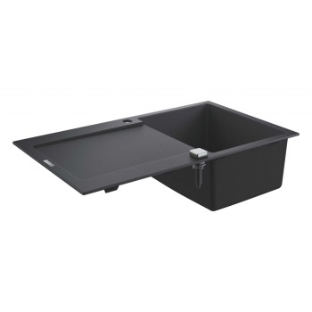 Virtuves izlietne Grohe K400 Granīta ar automātisko noteci, 86x50cm, Whisper izolācija Melna 31644AP0