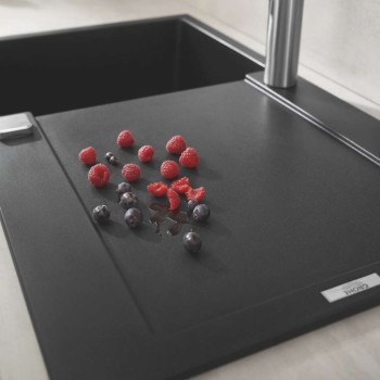 Virtuves izlietne Grohe K400 Granīta ar automātisko noteci, 86x50cm, Whisper izolācija Melna 31644AP0